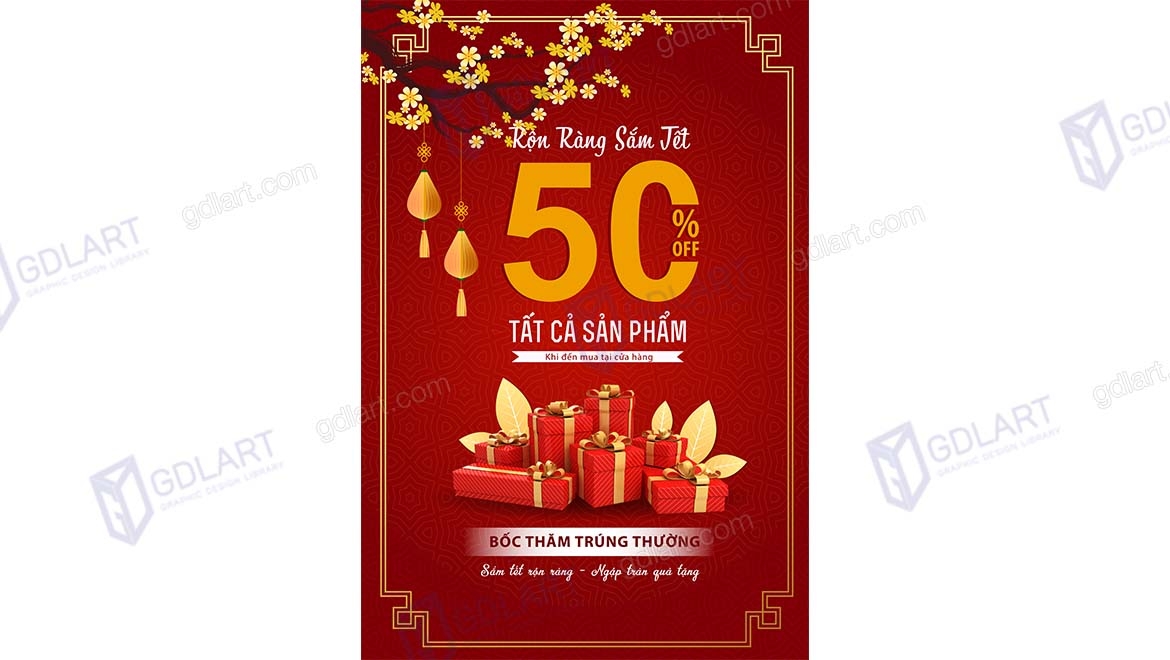 Backdrop Ngày Tết Dương Lịch, Tết Nguyên Đán T010
